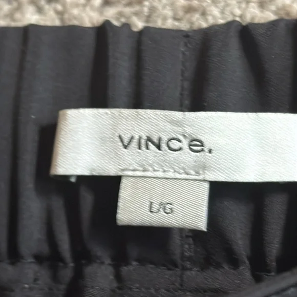 Vince. Large black trouser pants pull on elastic back waist women’s $325 work - Picture 8 of 12